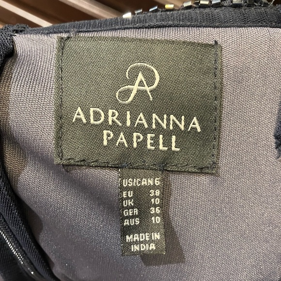 Adrianna Papell Sleeveless Midnight Blue Sequin Gown, Size 6 - Picture 6 of 8